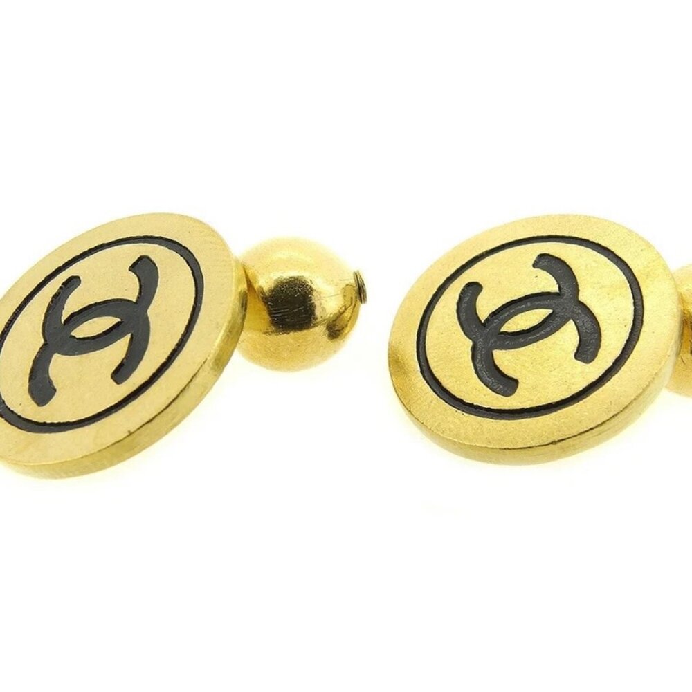 CHANEL cuffs Gold black Women Authentic secondhand